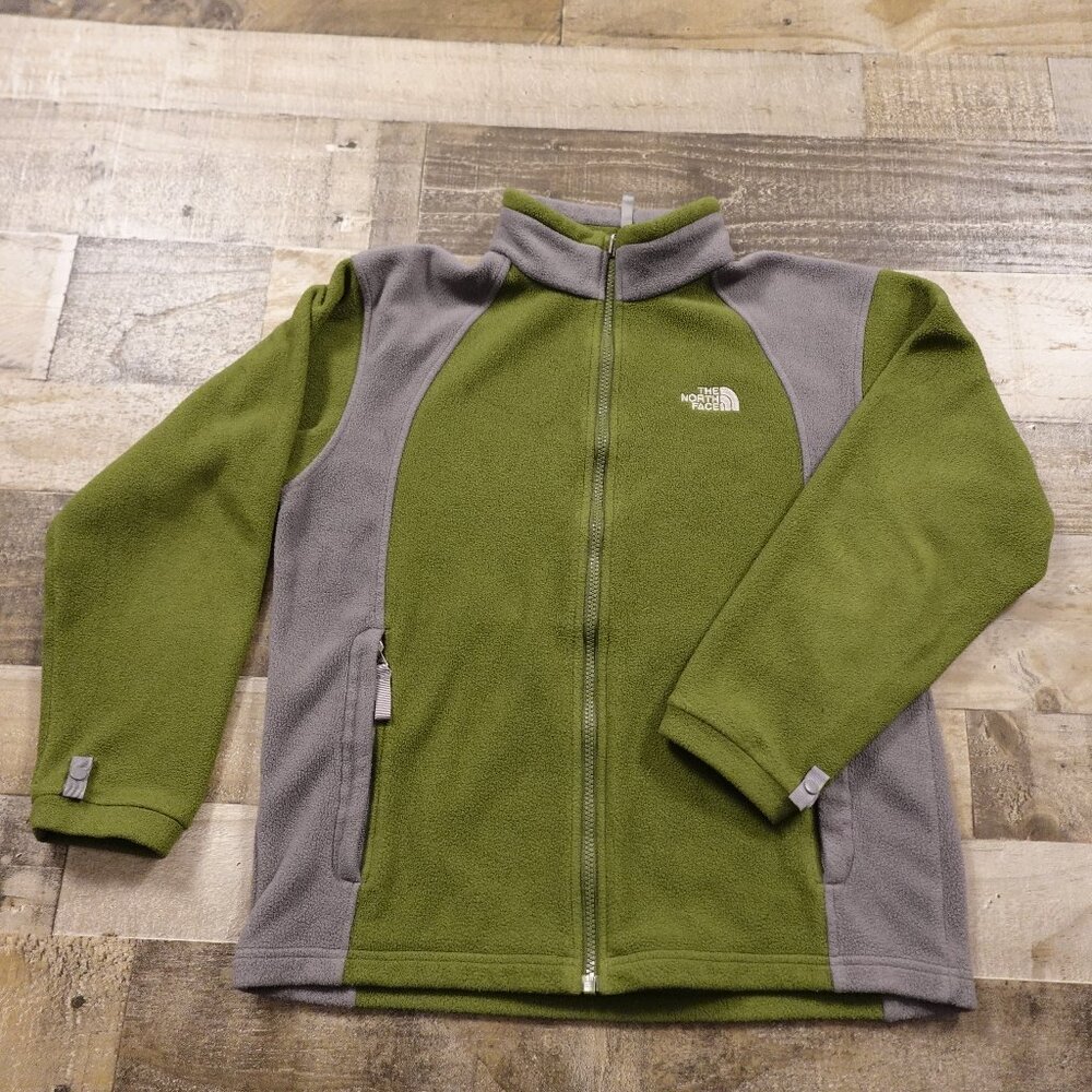 The North Face fleece jacket boy'sβ large green